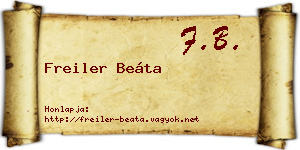 Freiler Beáta névjegykártya